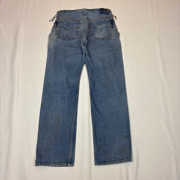 EB Denim Chain Vintage 90s Levi's Jeans Straight Women's Large - Picture 3 of 14